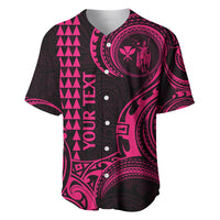 Custom Hawaii Baseball Jersey Paradise of the Pacific Tribal Kakau for King Kamehameha Day - Pink LT9 - Wonder Print Shop