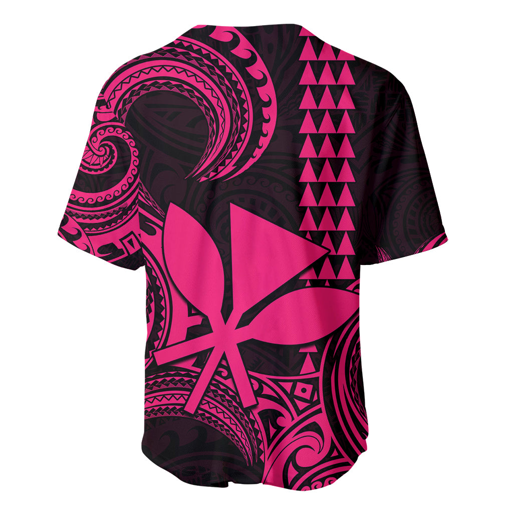 Custom Hawaii Baseball Jersey Paradise of the Pacific Tribal Kakau for King Kamehameha Day - Pink LT9 - Wonder Print Shop