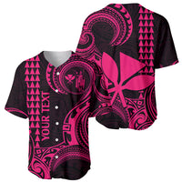 Custom Hawaii Baseball Jersey Paradise of the Pacific Tribal Kakau for King Kamehameha Day - Pink LT9 - Wonder Print Shop