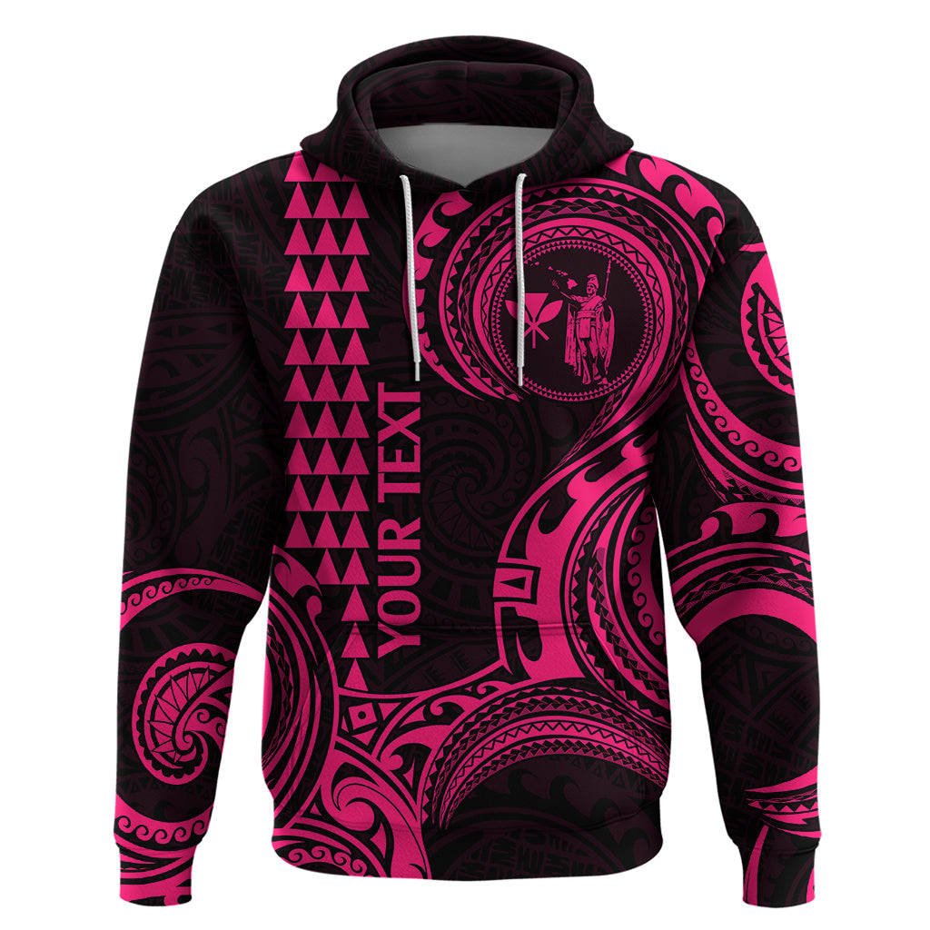 Custom Hawaii Hoodie Paradise of the Pacific Tribal Kakau for King Kamehameha Day - Pink - Wonder Print Shop