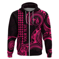 Custom Hawaii Hoodie Paradise of the Pacific Tribal Kakau for King Kamehameha Day - Pink - Wonder Print Shop