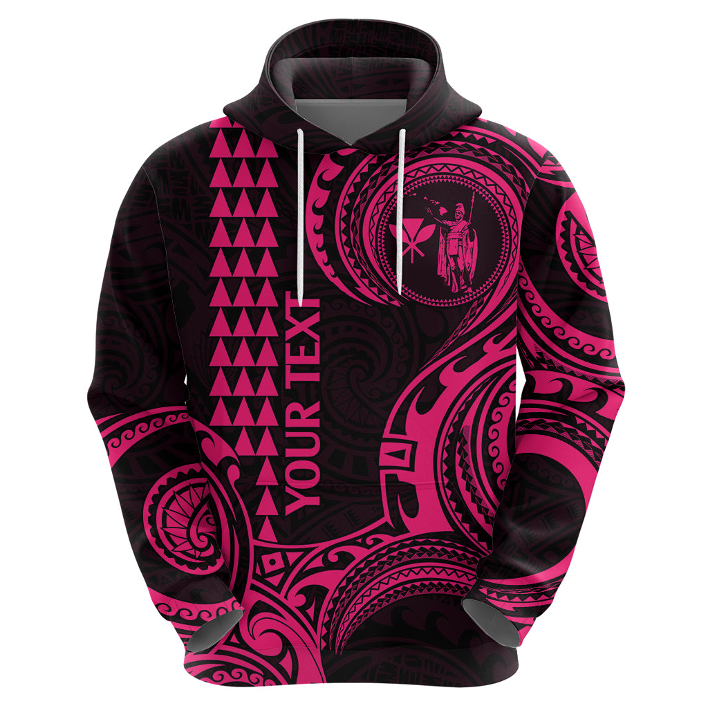Custom Hawaii Hoodie Paradise of the Pacific Tribal Kakau for King Kamehameha Day - Pink - Wonder Print Shop