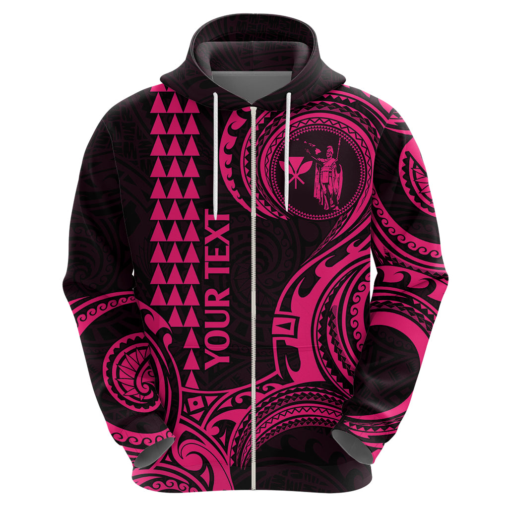 Custom Hawaii Hoodie Paradise of the Pacific Tribal Kakau for King Kamehameha Day - Pink - Wonder Print Shop