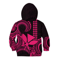Custom Hawaii Kid Hoodie Paradise of the Pacific Tribal Kakau for King Kamehameha Day - Pink - Wonder Print Shop
