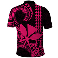 Custom Hawaii Polo Shirt Paradise of the Pacific Tribal Kakau for King Kamehameha Day - Pink - Wonder Print Shop