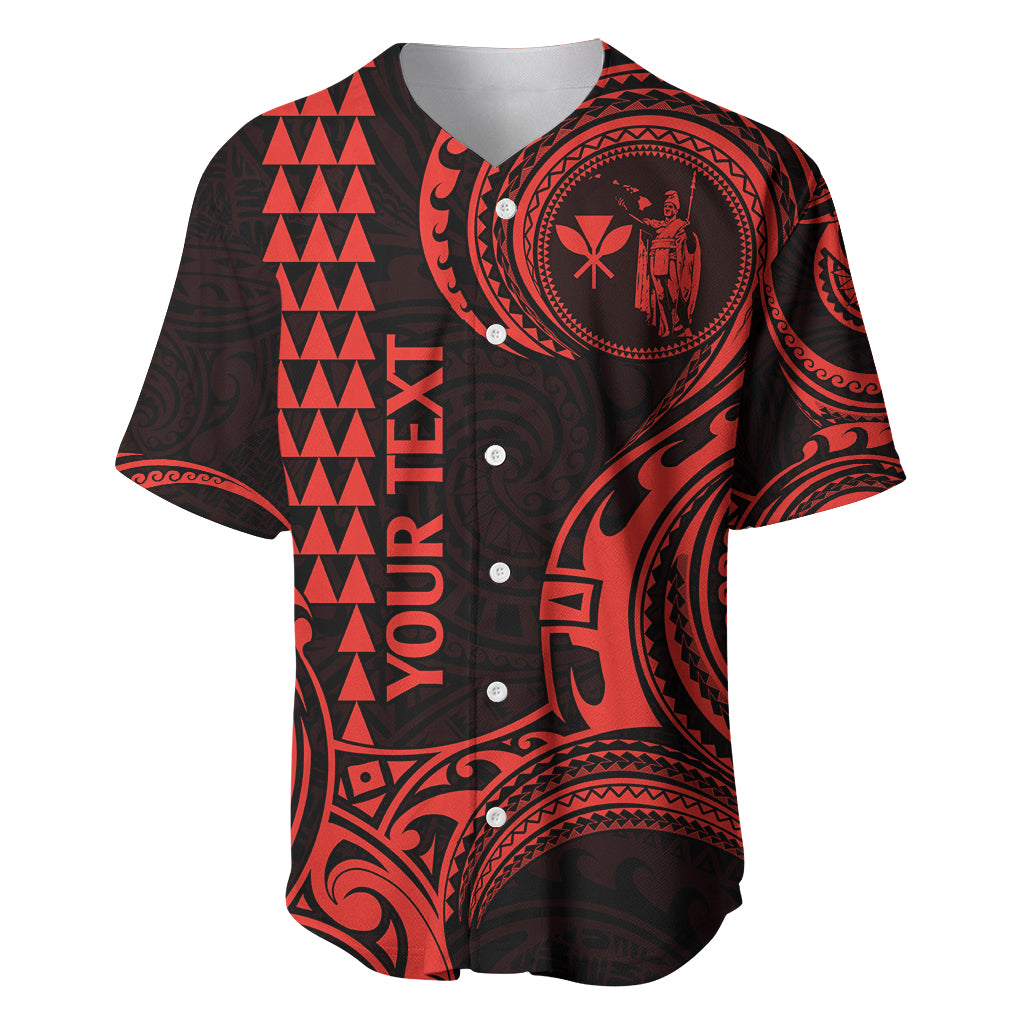 Custom Hawaii Baseball Jersey Paradise of the Pacific Tribal Kakau for King Kamehameha Day - Red LT9 - Wonder Print Shop