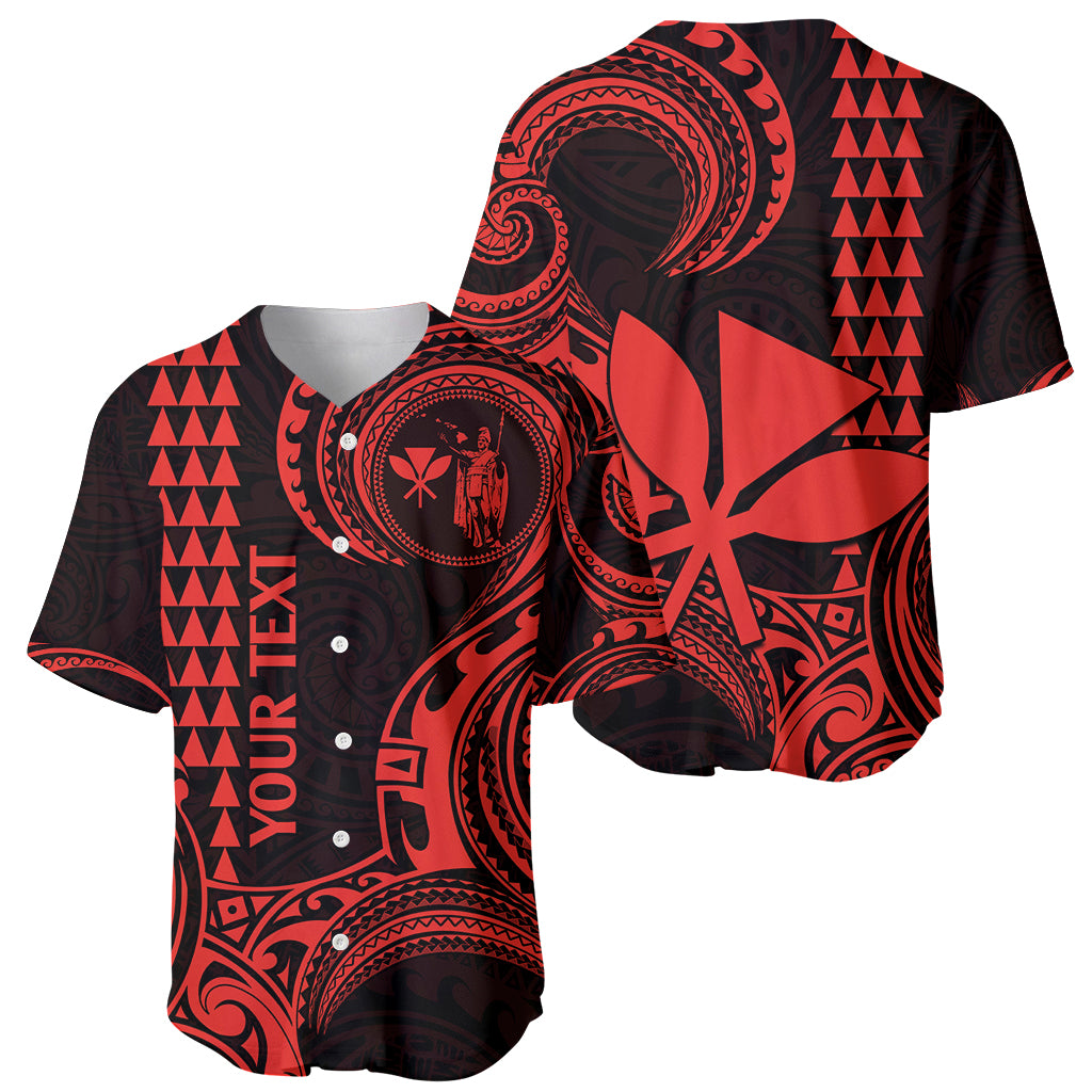 Custom Hawaii Baseball Jersey Paradise of the Pacific Tribal Kakau for King Kamehameha Day - Red LT9 - Wonder Print Shop