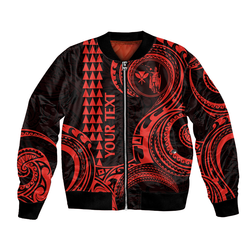 Custom Hawaii Bomber Jacket Paradise of the Pacific Tribal Kakau for King Kamehameha Day - Red LT9 - Wonder Print Shop