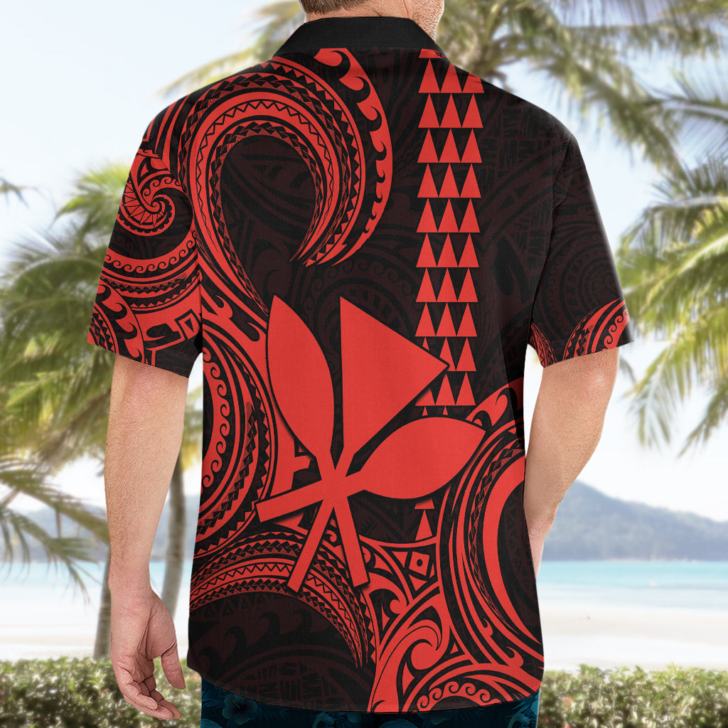 Custom Hawaii Hawaiian Shirt Paradise of the Pacific Tribal Kakau for King Kamehameha Day - Red - Wonder Print Shop