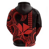 Custom Hawaii Hoodie Paradise of the Pacific Tribal Kakau for King Kamehameha Day - Red - Wonder Print Shop