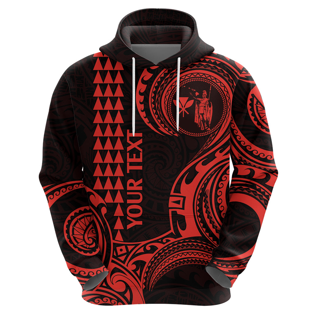 Custom Hawaii Hoodie Paradise of the Pacific Tribal Kakau for King Kamehameha Day - Red - Wonder Print Shop