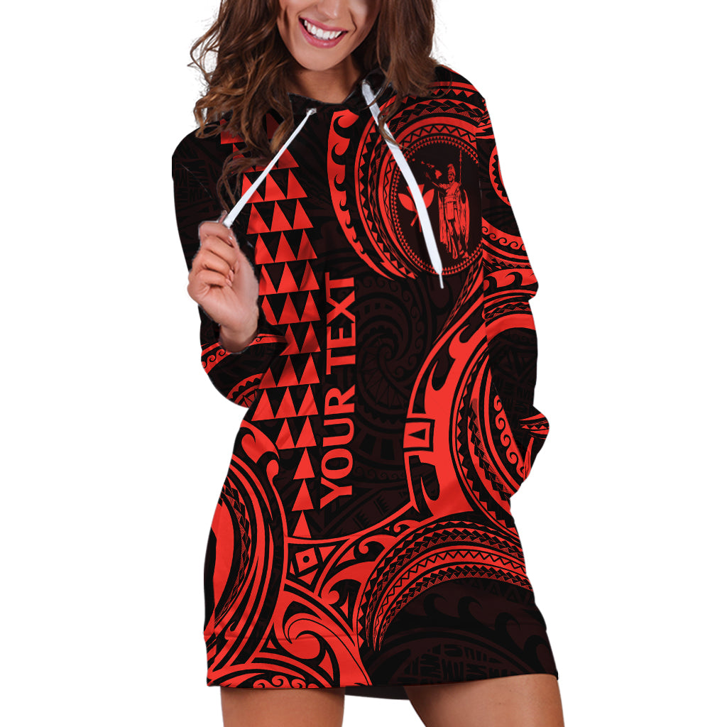 Custom Hawaii Hoodie Dress Paradise of the Pacific Tribal Kakau for King Kamehameha Day - Red - Wonder Print Shop