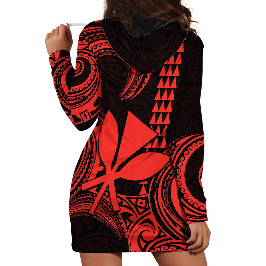 Custom Hawaii Hoodie Dress Paradise of the Pacific Tribal Kakau for King Kamehameha Day - Red - Wonder Print Shop