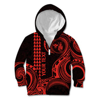 Custom Hawaii Kid Hoodie Paradise of the Pacific Tribal Kakau for King Kamehameha Day - Red - Wonder Print Shop