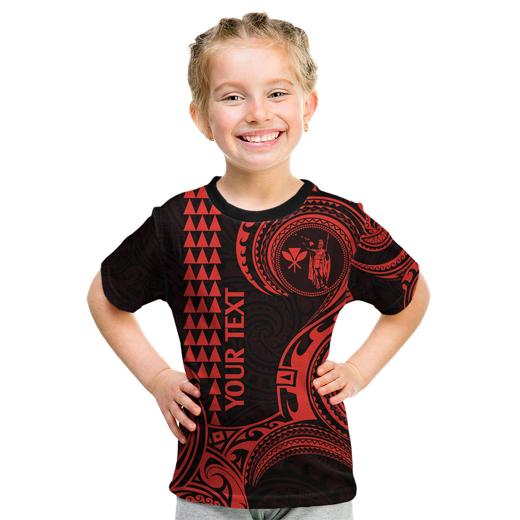 Custom Hawaii Kid T Shirt Paradise of the Pacific Tribal Kakau for King Kamehameha Day - Red - Wonder Print Shop