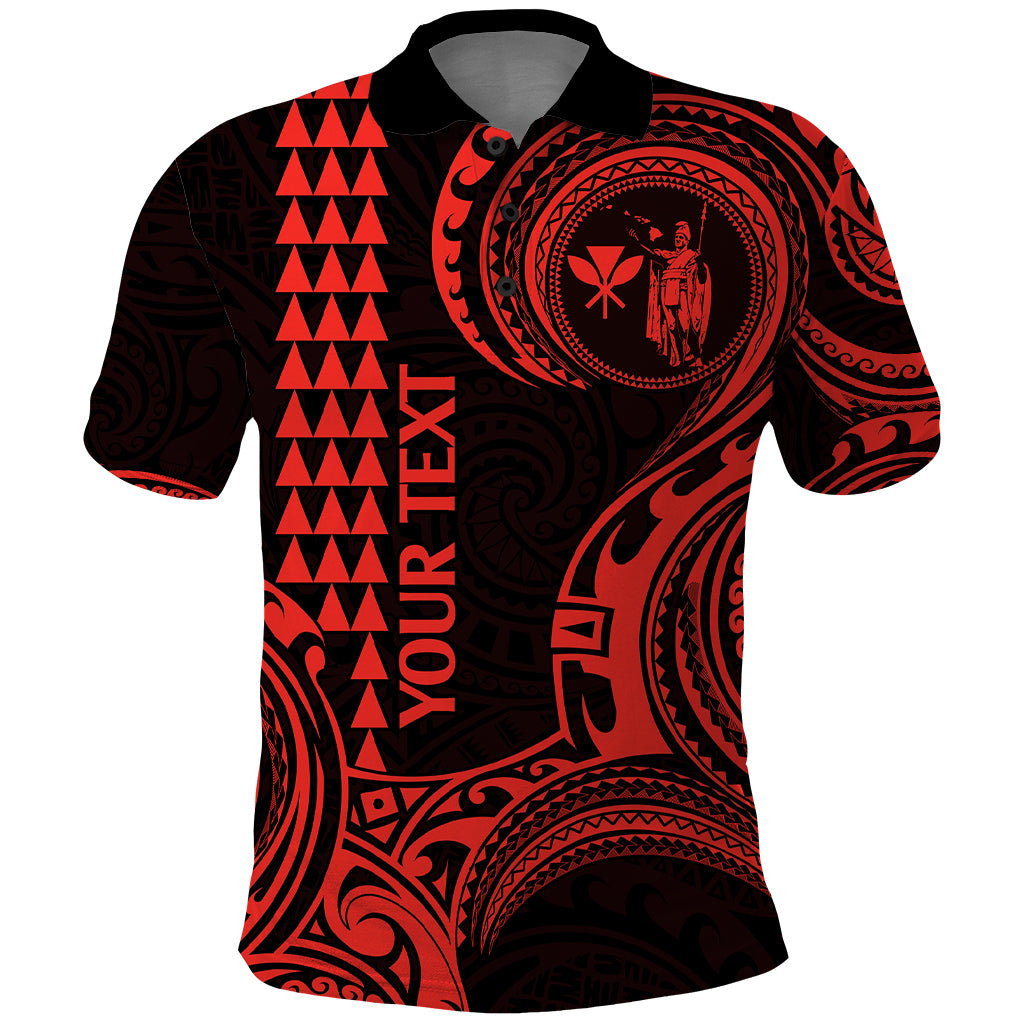 Custom Hawaii Polo Shirt Paradise of the Pacific Tribal Kakau for King Kamehameha Day - Red - Wonder Print Shop