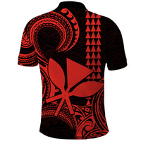 Custom Hawaii Polo Shirt Paradise of the Pacific Tribal Kakau for King Kamehameha Day - Red - Wonder Print Shop