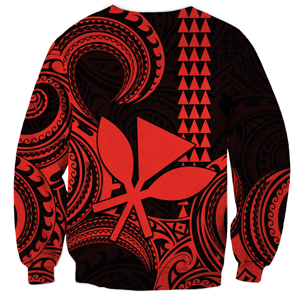 Custom Hawaii Sweatshirt Paradise of the Pacific Tribal Kakau for King Kamehameha Day - Red - Wonder Print Shop