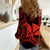 Custom Hawaii Women Casual Shirt Paradise of the Pacific Tribal Kakau for King Kamehameha Day - Red - Wonder Print Shop