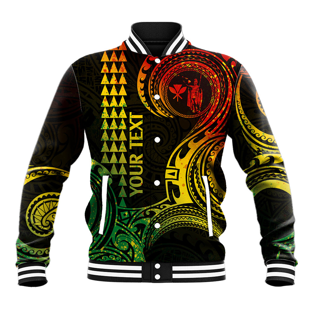 Custom Hawaii Baseball Jacket Paradise of the Pacific Tribal Kakau for King Kamehameha Day - Reggae LT9 - Wonder Print Shop