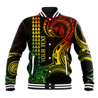 Custom Hawaii Baseball Jacket Paradise of the Pacific Tribal Kakau for King Kamehameha Day - Reggae LT9 - Wonder Print Shop