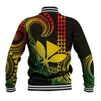 Custom Hawaii Baseball Jacket Paradise of the Pacific Tribal Kakau for King Kamehameha Day - Reggae LT9 - Wonder Print Shop