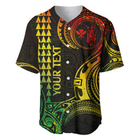 Custom Hawaii Baseball Jersey Paradise of the Pacific Tribal Kakau for King Kamehameha Day - Reggae LT9 - Wonder Print Shop