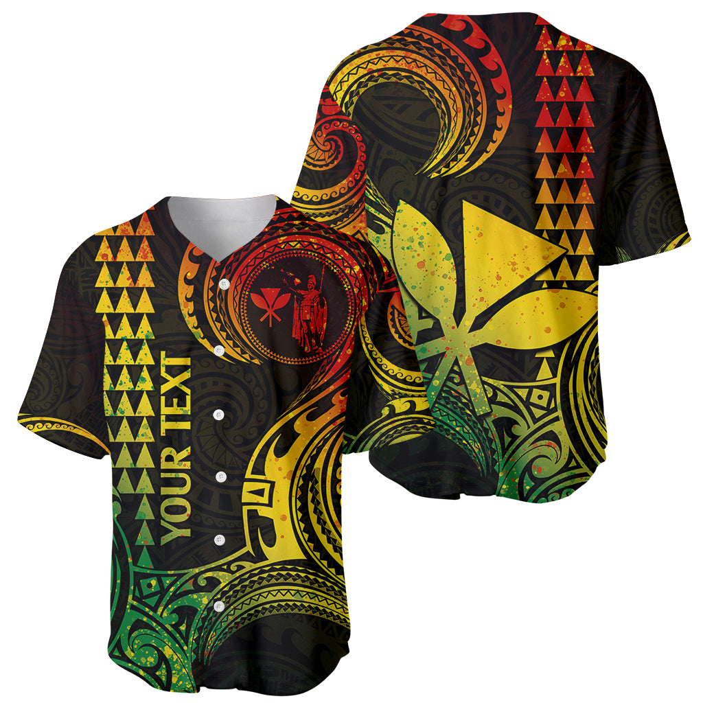 Custom Hawaii Baseball Jersey Paradise of the Pacific Tribal Kakau for King Kamehameha Day - Reggae LT9 - Wonder Print Shop