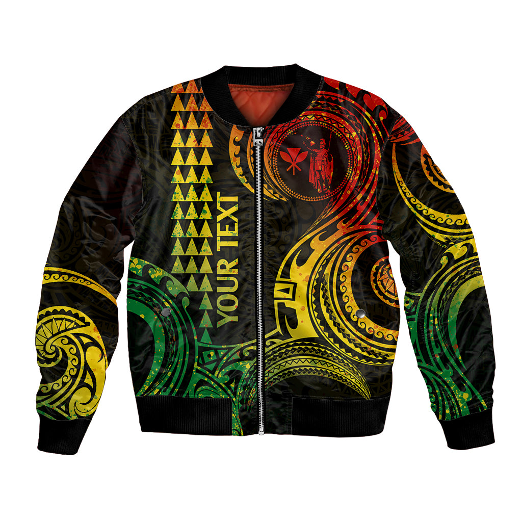 Custom Hawaii Bomber Jacket Paradise of the Pacific Tribal Kakau for King Kamehameha Day - Reggae LT9 - Wonder Print Shop