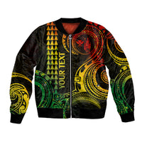 Custom Hawaii Bomber Jacket Paradise of the Pacific Tribal Kakau for King Kamehameha Day - Reggae LT9 - Wonder Print Shop