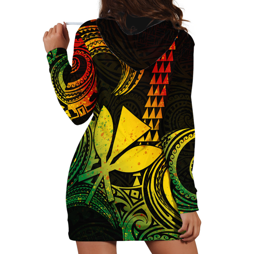Custom Hawaii Hoodie Dress Paradise of the Pacific Tribal Kakau for King Kamehameha Day - Reggae - Wonder Print Shop