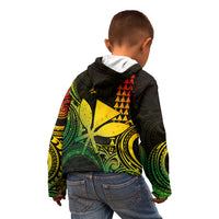 Custom Hawaii Kid Hoodie Paradise of the Pacific Tribal Kakau for King Kamehameha Day - Reggae - Wonder Print Shop