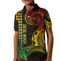Custom Hawaii Kid Polo Shirt Paradise of the Pacific Tribal Kakau for King Kamehameha Day - Reggae - Wonder Print Shop