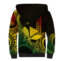 Custom Hawaii Sherpa Hoodie Paradise of the Pacific Tribal Kakau for King Kamehameha Day - Reggae - Wonder Print Shop