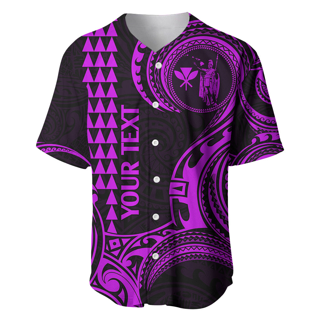 Custom Hawaii Baseball Jersey Paradise of the Pacific Tribal Kakau for King Kamehameha Day - Purple LT9 - Wonder Print Shop