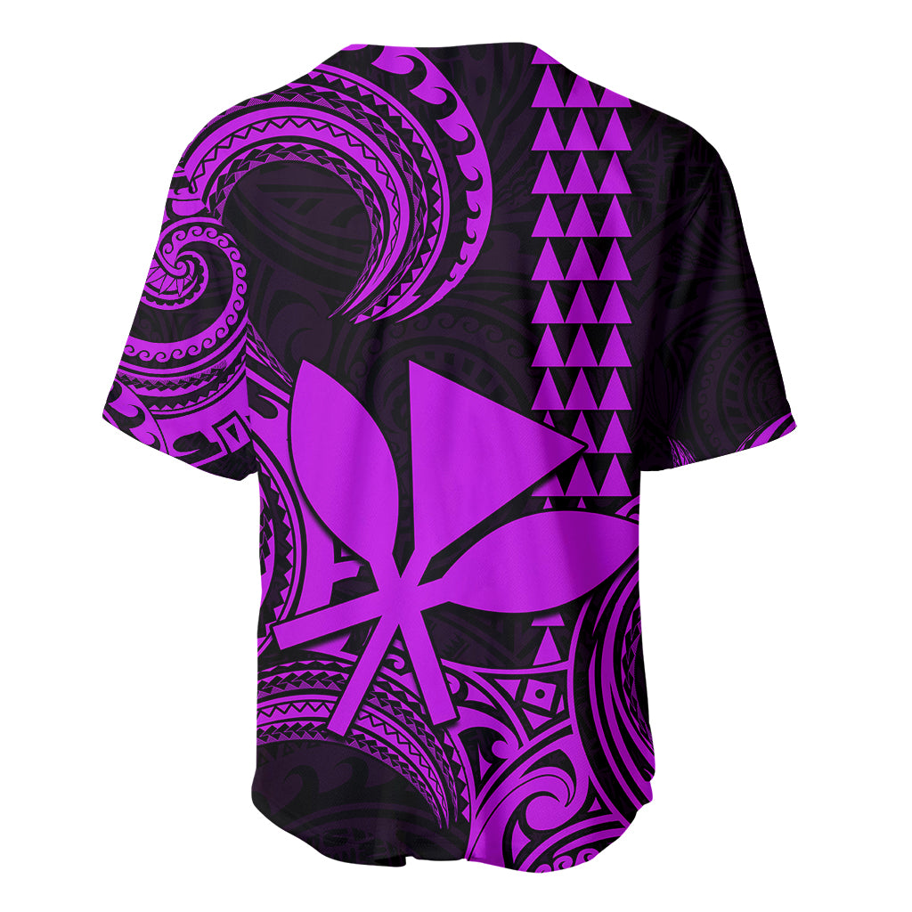 Custom Hawaii Baseball Jersey Paradise of the Pacific Tribal Kakau for King Kamehameha Day - Purple LT9 - Wonder Print Shop