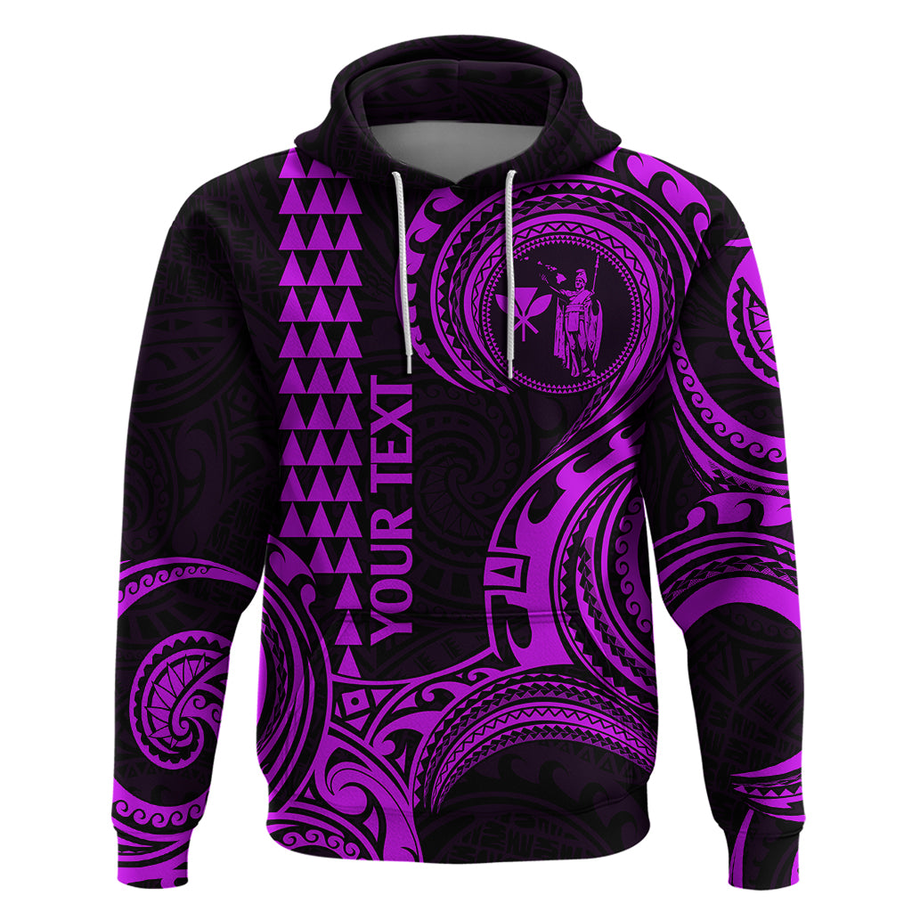 Custom Hawaii Hoodie Paradise of the Pacific Tribal Kakau for King Kamehameha Day - Purple - Wonder Print Shop