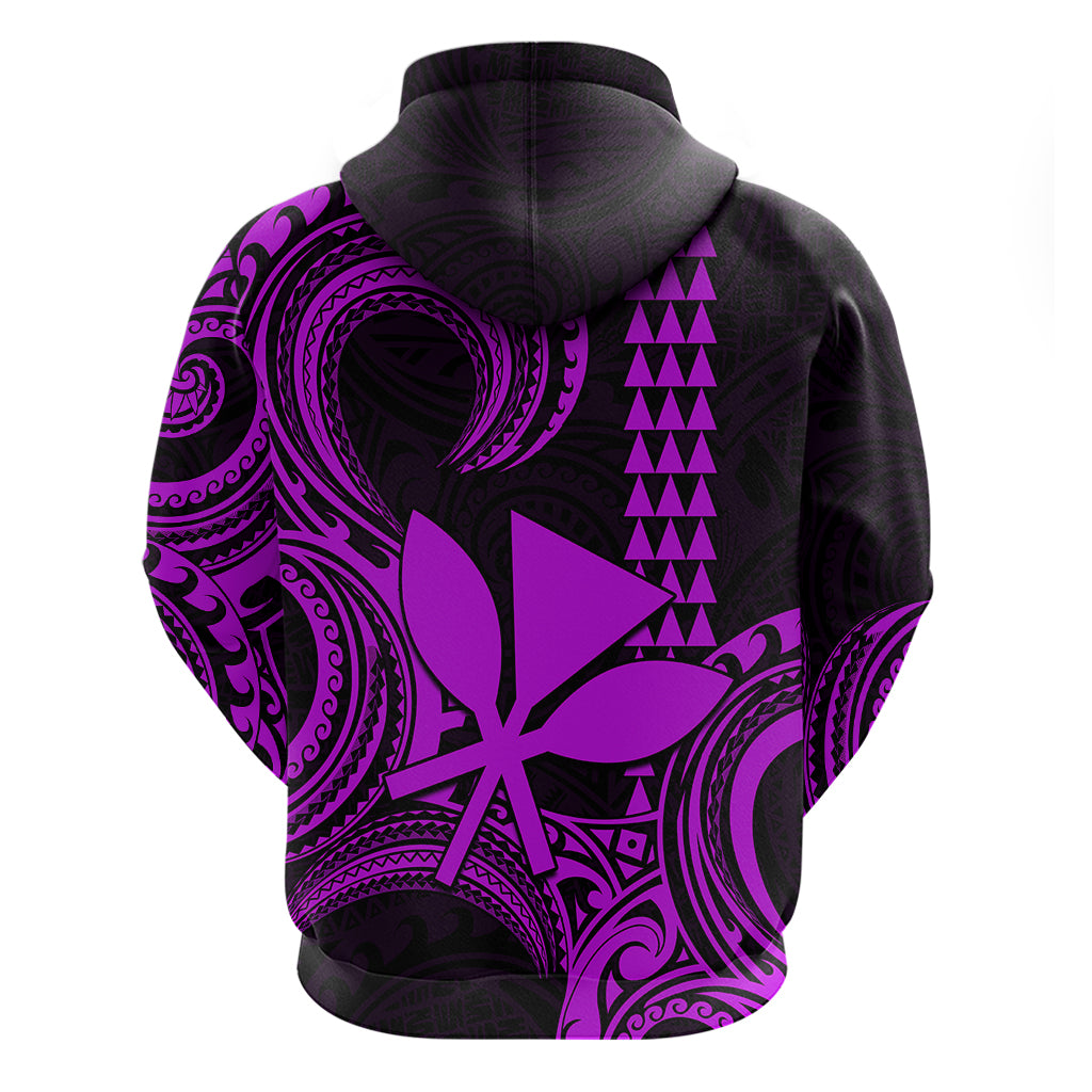 Custom Hawaii Hoodie Paradise of the Pacific Tribal Kakau for King Kamehameha Day - Purple - Wonder Print Shop