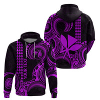 Custom Hawaii Hoodie Paradise of the Pacific Tribal Kakau for King Kamehameha Day - Purple - Wonder Print Shop