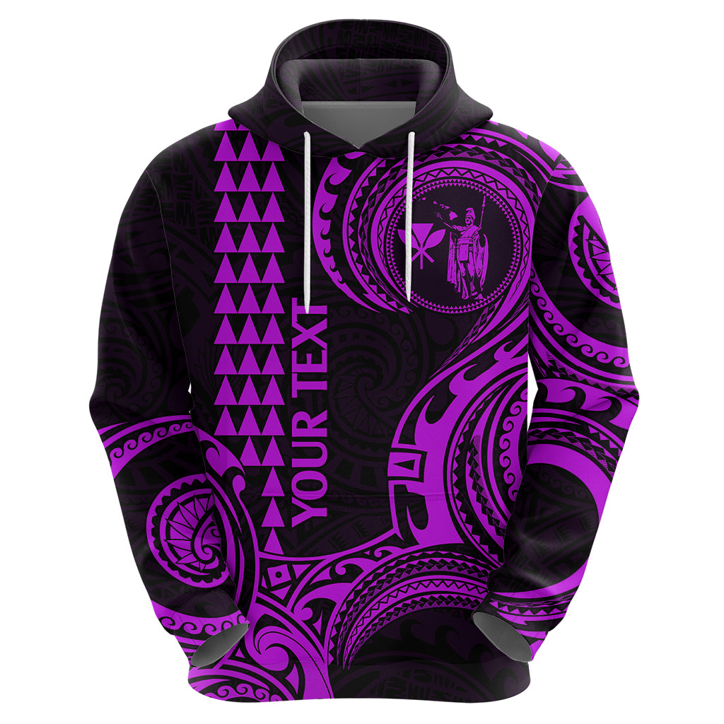 Custom Hawaii Hoodie Paradise of the Pacific Tribal Kakau for King Kamehameha Day - Purple - Wonder Print Shop