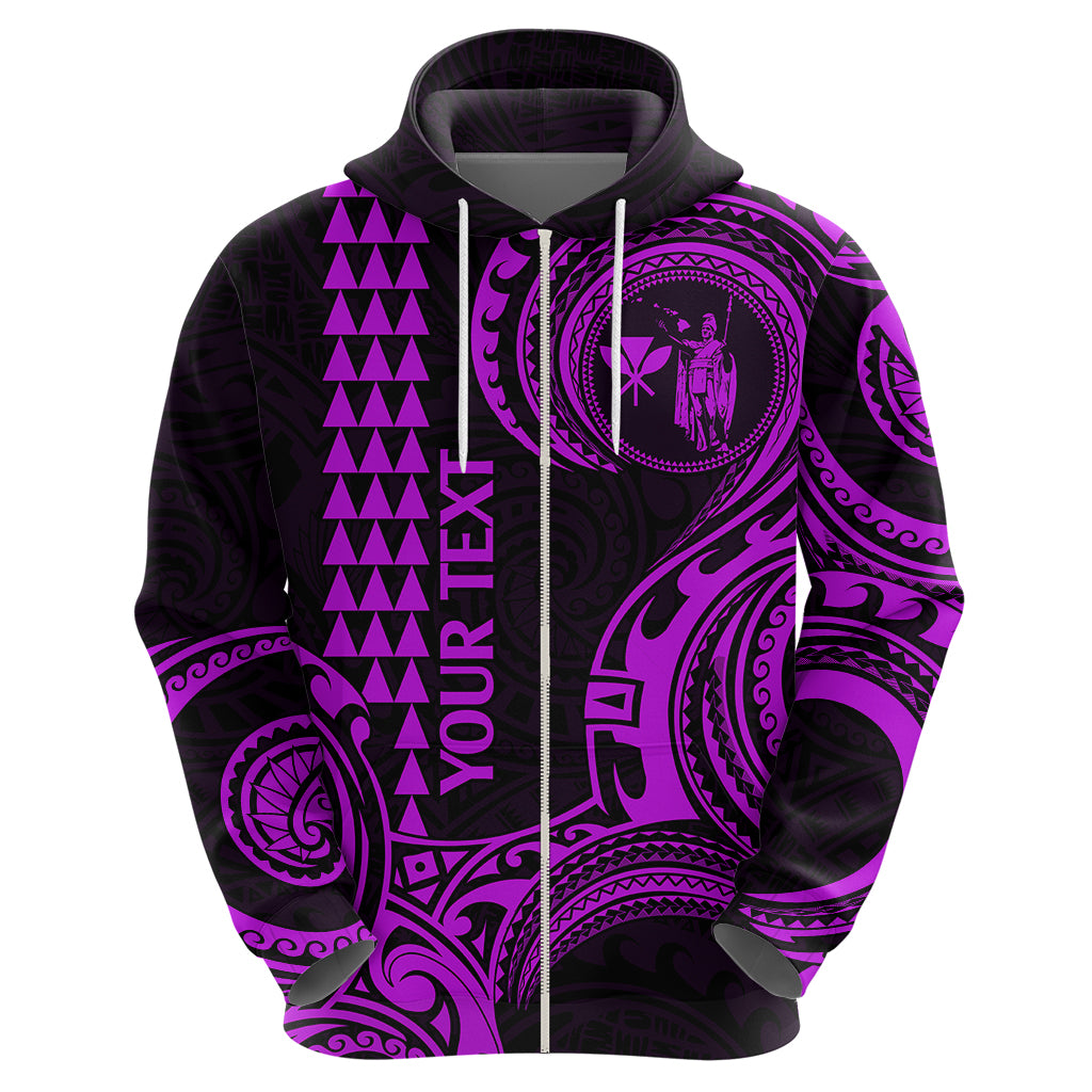 Custom Hawaii Hoodie Paradise of the Pacific Tribal Kakau for King Kamehameha Day - Purple - Wonder Print Shop