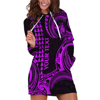 Custom Hawaii Hoodie Dress Paradise of the Pacific Tribal Kakau for King Kamehameha Day - Purple - Wonder Print Shop