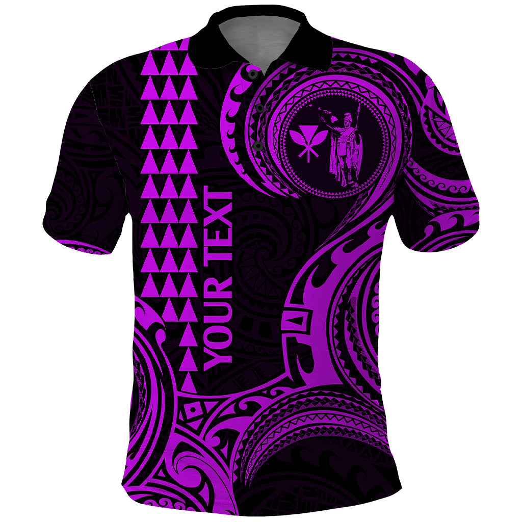 Custom Hawaii Polo Shirt Paradise of the Pacific Tribal Kakau for King Kamehameha Day - Purple - Wonder Print Shop