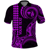 Custom Hawaii Polo Shirt Paradise of the Pacific Tribal Kakau for King Kamehameha Day - Purple - Wonder Print Shop