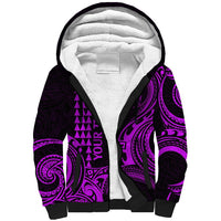 Custom Hawaii Sherpa Hoodie Paradise of the Pacific Tribal Kakau for King Kamehameha Day - Purple - Wonder Print Shop