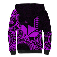 Custom Hawaii Sherpa Hoodie Paradise of the Pacific Tribal Kakau for King Kamehameha Day - Purple - Wonder Print Shop