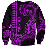 Custom Hawaii Sweatshirt Paradise of the Pacific Tribal Kakau for King Kamehameha Day - Purple - Wonder Print Shop