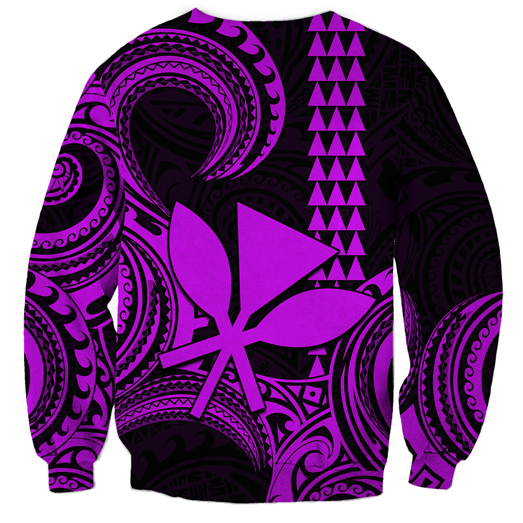 Custom Hawaii Sweatshirt Paradise of the Pacific Tribal Kakau for King Kamehameha Day - Purple - Wonder Print Shop