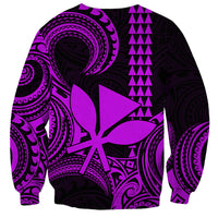 Custom Hawaii Sweatshirt Paradise of the Pacific Tribal Kakau for King Kamehameha Day - Purple - Wonder Print Shop