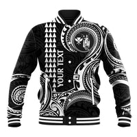 Custom Hawaii Baseball Jacket Paradise of the Pacific Tribal Kakau for King Kamehameha Day - White LT9 - Wonder Print Shop